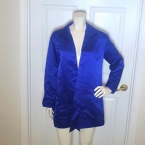 Lafayette 148 New Yorl silk blue oversized jacket size Small